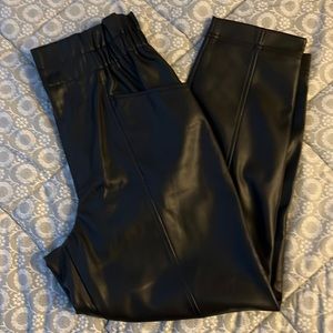 Maxwell black pleather straight leg pant